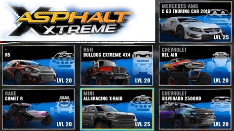 asphalt xtreme all cars